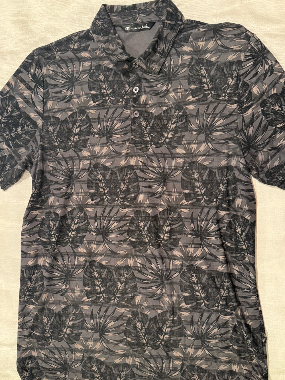 Travis Mathew Tropical Leaf Print Polo